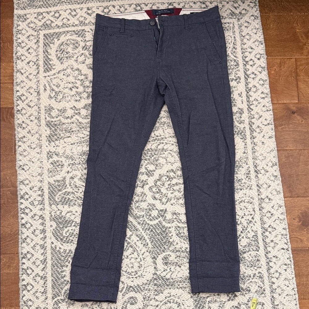 Zara Men's Dark Blue Dress Pants